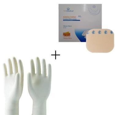 Imagem de Kit Profissional Par de Luvas + Hidrcoloide Curativo Para Feridas 01 U