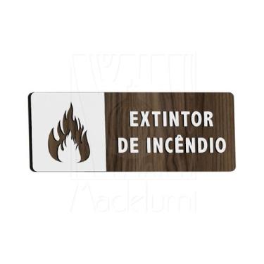 Imagem de Placa Sinalização Extintor de Incêndio Aviso Cuidado Parede - Madelumi