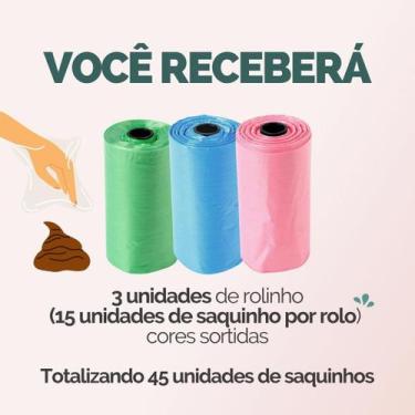 Imagem de Cata Caca Saquinho Saco Pet Refil Higiênico Para Cães Gatos Passeio - 