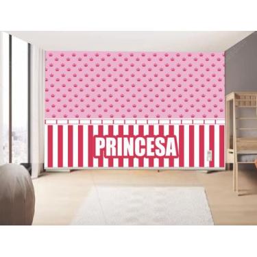Imagem de Papel de Parede Infantil  Princesas com Nome  (folha med. 90x300 cm) -