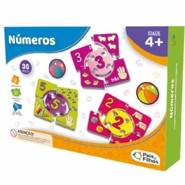 Imagem de Brinquedo Jogo Educativo Pedagógico Escolar Números 30 Peças - Pais e 