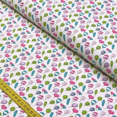 Imagem de Tecido Estampado para Patchwork - Fofurices: Mini Balões Creme (0,50x1