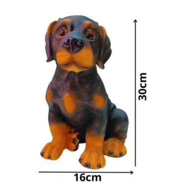 Imagem de Cachorro Rottweiler de Gesso  Cofre Moedas - Soberana, Personalisado