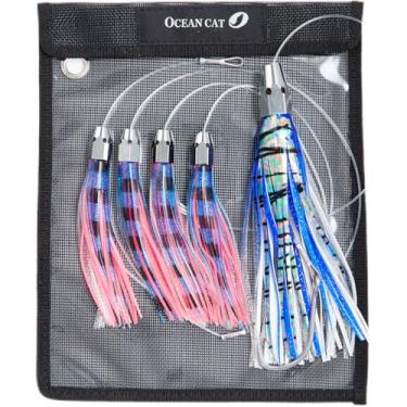 Imagem de OCEAN CAT Iscas de pesca para pesca pesqueira verde para água salgada com anzol para mahi, atum, wahoo, marlin (#049-corrente de jato bomber, 23 cm + 18 cm)