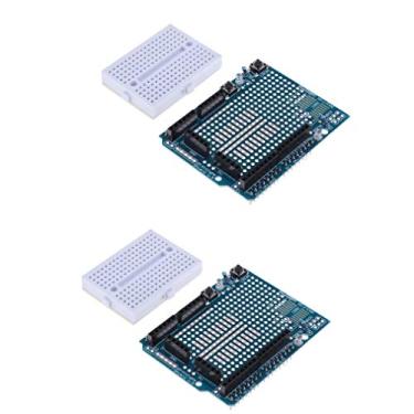 Imagem de HiLetgo Placa de expansão protótipo Uno R3 Proto Shield 2 peças com mini placa de ensaio SYB-170 à base de Arduino UNO ProtoShield