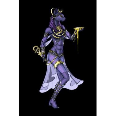 Imagem de Ancient Egyptian Mythology Notebook: Ancient Egyptian Mythology Goddess Bastet Black Lined Notebook