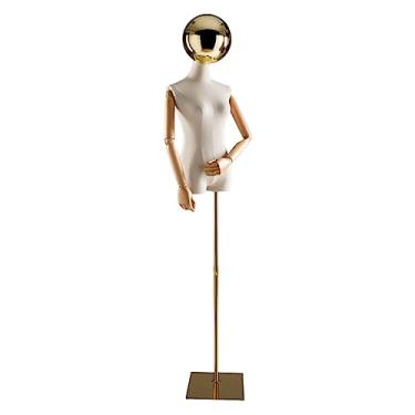 Imagem de Multiuso Exclusivamente manequim para cabeça esférica feminina manequim destacável exibição de roupas meio corpo manequim com suporte de roupas de braço Janela
