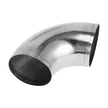 Imagem de Motoforti Tubo de escape de mandril de 90 graus DIY personalizado carro modificado tubulação tubulação 89 mm/3,5" OD 100 mm/3,94" comprimento 304 aço inoxidável tom prata