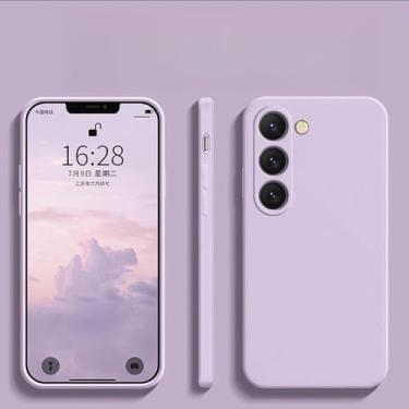 Imagem de Para S24 S23 S22 Ultra Plus Capa de silicone líquido para Samsung Galaxy S24 S23 S22 S 23 Ultra Plus S24Ultra Capa de telefone, roxo, para Galaxy S23 Plus