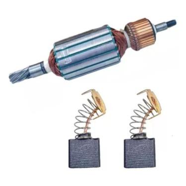 Imagem de Induzido + Carvão P/ Martelo 30kg Makita Hm1801 /hm1810 220v - bolte