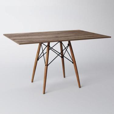 Imagem de Mesa Eames Eiffel Retangular Tampo de Madeira 120x75cm Amêndoa - ASTUR