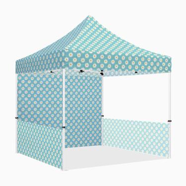 Imagem de Tenda de dossel pop up 10x10 com paredes laterais, ABLEM8CANOPY ULTRA8 Series Heavy Duty Instantânea Tenda de sombra para cobertura para eventos comerciais ou esportivos ao ar livre, pátio, Tailgate, quintal (margarida floral, 1 + 2 paredes)
