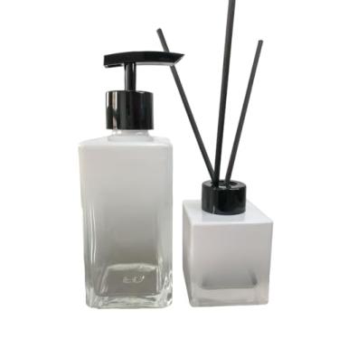 Imagem de Kit Lavabo Saboneteira 250ml E Difusor De Varetas 100ml Degradê Branco (Preto)