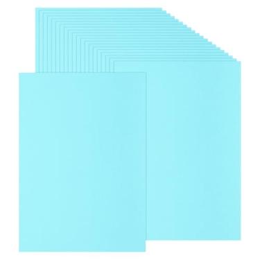 Imagem de PATIKIL 100 folhas de papel cartão colorido, tamanho A4, 230 g/m², papel colorido impresso para artesanato faça você mesmo, scrapbook, decoração de festa, azul claro