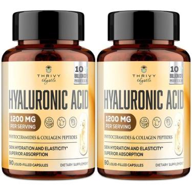Imagem de Suplemento de Ácido Hialurônico ThrivyThystle 1200mg com Colágeno