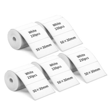 Imagem de Etiquetas térmicas M110, 5 rolos 5 x 3 cm para impressora de etiquetas Phomemo M110 M220 M200 M120 M221 Etiquetas de impressão Master Label Refil, Marklife P50 Clabel 221B Fita de etiqueta 50 x 30 mm