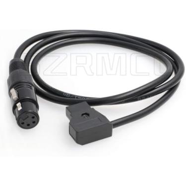 Imagem de SZRMCC Cabo de alimentação XLR de 4 pinos para D-tap para filmadora DSLR Practilite 602, luz de LED para monitor de câmera Sony F55 SXS (cabo reto)