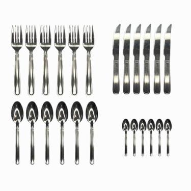 Imagem de Jogo de Talheres Sortidos 24 Peças Em Aço Inox Ideal Buffet ou Restaurante