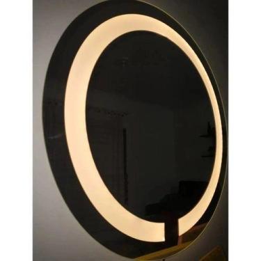 Imagem de Espelho redondo jateado iluminado com led quente 50cm - Woodglass