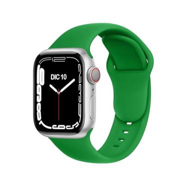 Imagem de ELETTRONEO Pulseira esportiva SBC1B para Apple Watch Ultra 2 de 49 mm, série 10 de 46 mm, 9 8 7 45 mm e 41 mm, SE 6, 5, 4, 44 mm e 40 mm, 3 2 1 42 mm 38 mm iWatch, pulseira de silicone, verde Natal