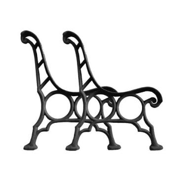 Imagem de Par Pé de Banco Praça Jardim S12 Réguas em Ferro Fundido - FUNDIÇÃO SÃ