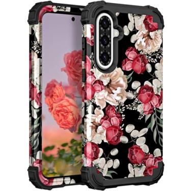Imagem de PIXIU Padrão floral exclusivo compatível com Samsung Galaxy A36/A56, capa resistente à prova de choque de camada dupla à prova de choque capa híbrida robusta robusta para mulheres, meninas e crianças