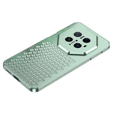 Imagem de FWYANZH Capa de metal para Huawei Mate 70 Pro +/70 Pro/70, liga de alumínio ultrafina, radiação térmica, antiarranhões, proteção para câmera, capa à prova de choque, verde, 70 Pro