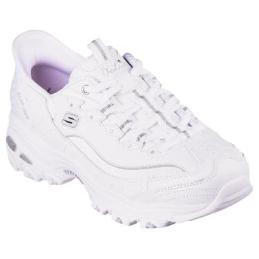 Imagem de Skechers Tênis feminino Hands Free D'Lites clássico, Branco/Prata, 7.5