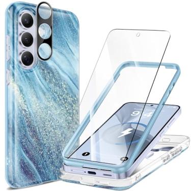 Imagem de GVIEWIN Capa para Samsung Galaxy S25 Plus [compatível com MagSafe] [testado por IA Resistente a quedas] Mármore fina com lente de câmera + protetor de tela à prova de choque capa telefone, Cavansite