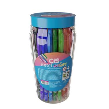 Imagem de CIS Caneta Esferográfica 0.7mm NEXT COLORS, Pote com 50 unidades, Cores Sortidas