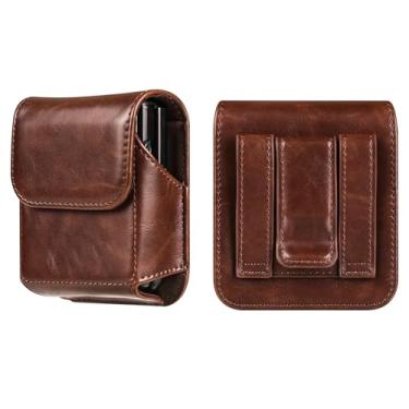 Imagem de WNHTFAC Coldre masculino para celular com passador de cinto compatível com Samsung Galaxy Z Flip 6 5G, 5, 4, 3, 2, 1 5G, Motorola Razr 5G, Moto Razr+, Razr 50 Ultra, preto, marrom