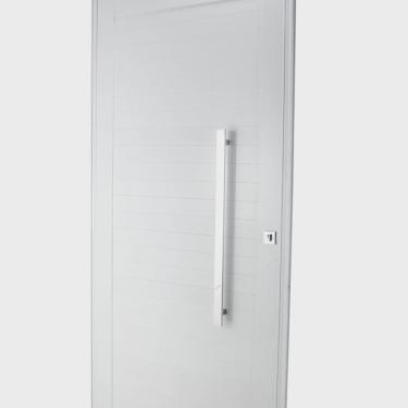 Imagem de Porta Lambri Pivotante de Aluminio 227x100cm com Puxador Reto Branco