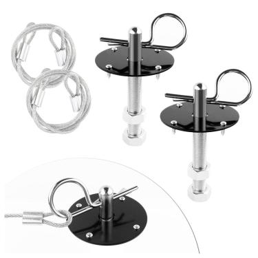 Imagem de Kit de pinos de capô ihotder em aço inoxidável para carro (preto)