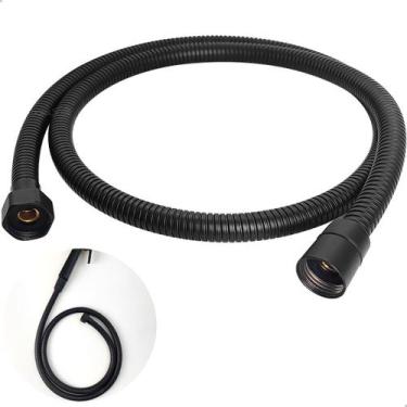 Imagem de Mangueira Flexível Preta 120cm Ducha Higiênica Chuveiro Banheiro Inox 