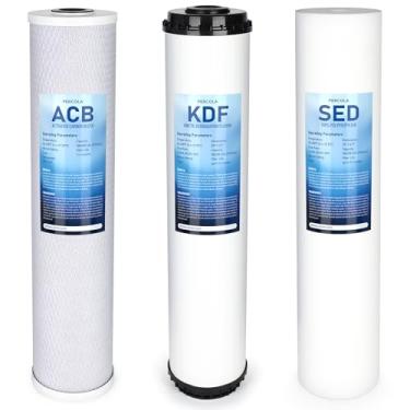 Imagem de Conjunto de filtro de água de 3 estágios para toda a casa, pacote de substituição com sedimento, alta capacidade KDF, filtros de cartucho de bloco de carbono, 50,8 x 11,4 cm, 3 unidades (pacote com 1)