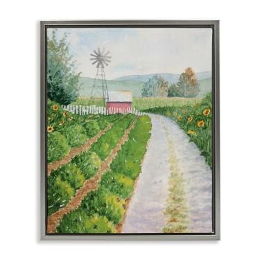 Imagem de Stupell Industries Arte de parede em tela flutuante cinza Tranquil Farm Path, design de Stephanie Fielden, 25 x 31