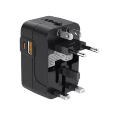 Imagem de Adaptador Universal De Viagem Com Portas Usb E Tipo-c, Carregador Rápi