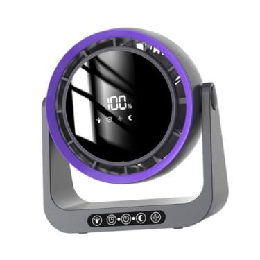 Imagem de Ｂｅｓｇａ Ventilador de mesa, 90 ° de inclinação da cabeça da cabeça do ventilador de mesa, fã de desktop silencioso recarregável USB, fã de viagem de mesa para, Cinza Escuro