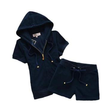 Imagem de Conjunto Feminino De Moletom Com Capuz E Shorts De Verão Macio E Confo