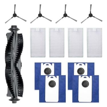 Imagem de Pacote com 13 peças de reposição de sacos de pó reutilizáveis de alta capacidade compatíveis com aspiradores de pó RC400 Dustin e Orb-i, escova principal, escovas laterais, filtros, sacos de poeira