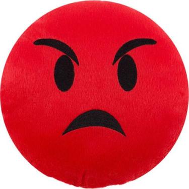 Imagem de Almofada Emoji Pelúcia 28cm bravo vermelho - Vitor Bordados