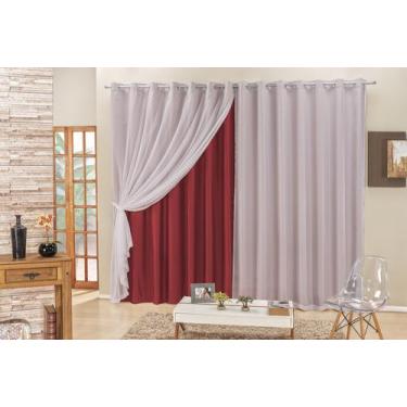 Imagem de Cortina Elegance sala ou quarto 4,00x2,50 para varão simples 4m cor ve