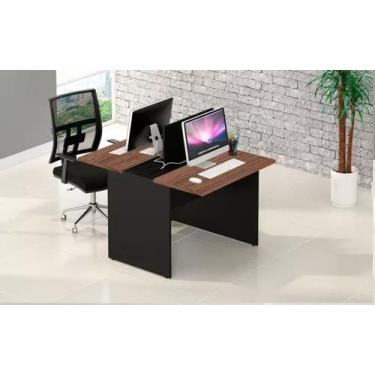 Imagem de Mesa Plataforma Estação Trabalho Para Escritório 2 Lugares - ATACADÃO 