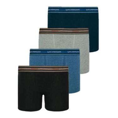 Imagem de Kit 4 Cueca Infantil Boxer Lupo Kids Algodão Elastano 141, Sortidos, G