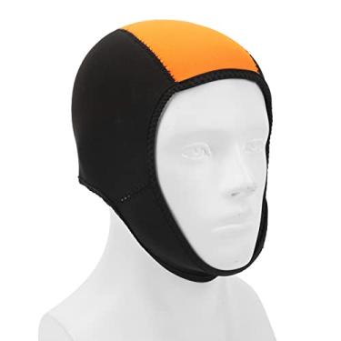 Imagem de Capuz de roupa de mergulho grcfumo, capuz de mergulho de surf térmico, chapéu de mergulho de secagem rápida para esportes aquáticos, nadar de caiaque de snorkeling canoagem (Laranja preta)