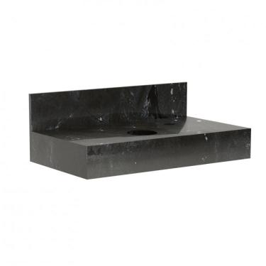 Imagem de Bancada em Porcelanato para Banheiro 60cm Pró para Cuba de Apoio Blu Black