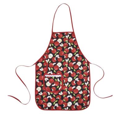 Imagem de Avental De Cozinha Matelado 68cm X 48cm Estampado Com Forro Plastificado Tecido Misto - Maça
