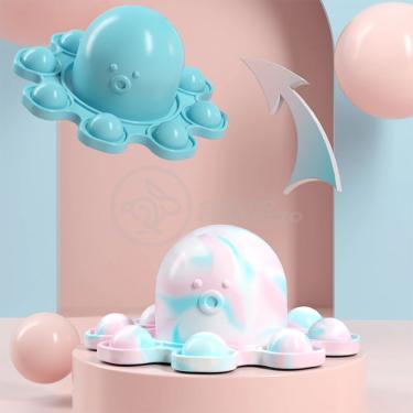 Imagem de Chaveiro Polvo Reversível Pop It Anti Stress Silicone