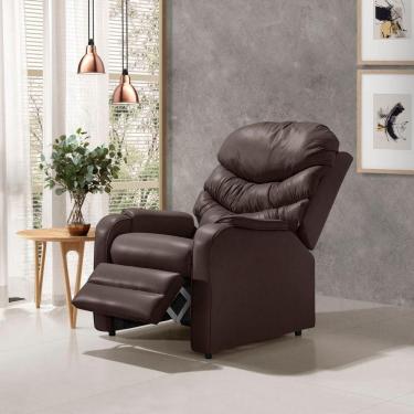 Imagem de Poltrona Do Papai Portinari Plumante Sofisticado Reclinável Marrom