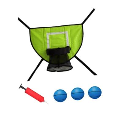 Imagem de menolana Acessório para cesta de basquete e trampolim com 3 mini bolas de basquete e 1 bomba para adultos crianças, Basquete Azul